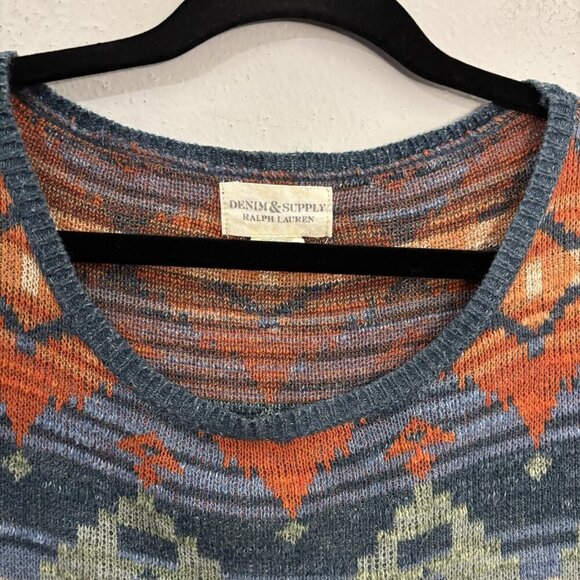 Denim & Supply Ralph Lauren Aztec Southwestern Knit Sweater Size Medium - Picture 5 of 10
